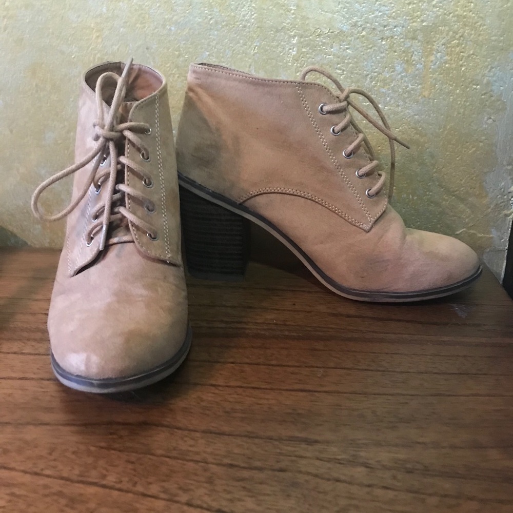 Brown Faux Suede Ankle Boots